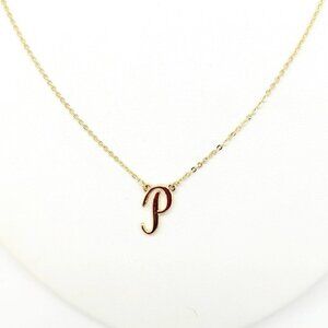 Crown & Ivy Monogram Initial Letter "P" Necklace 18" Gold Tone NEW ON CARD